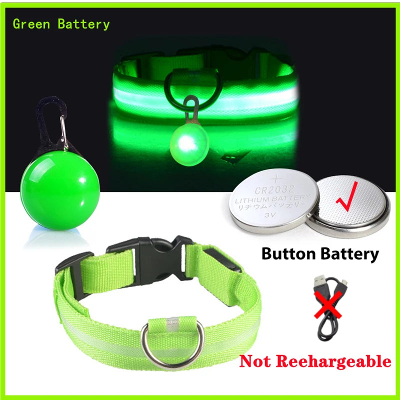 USB rechargeable LED glowing dog collar illuminated with safety light for small dogs and cats, branded I YAN.