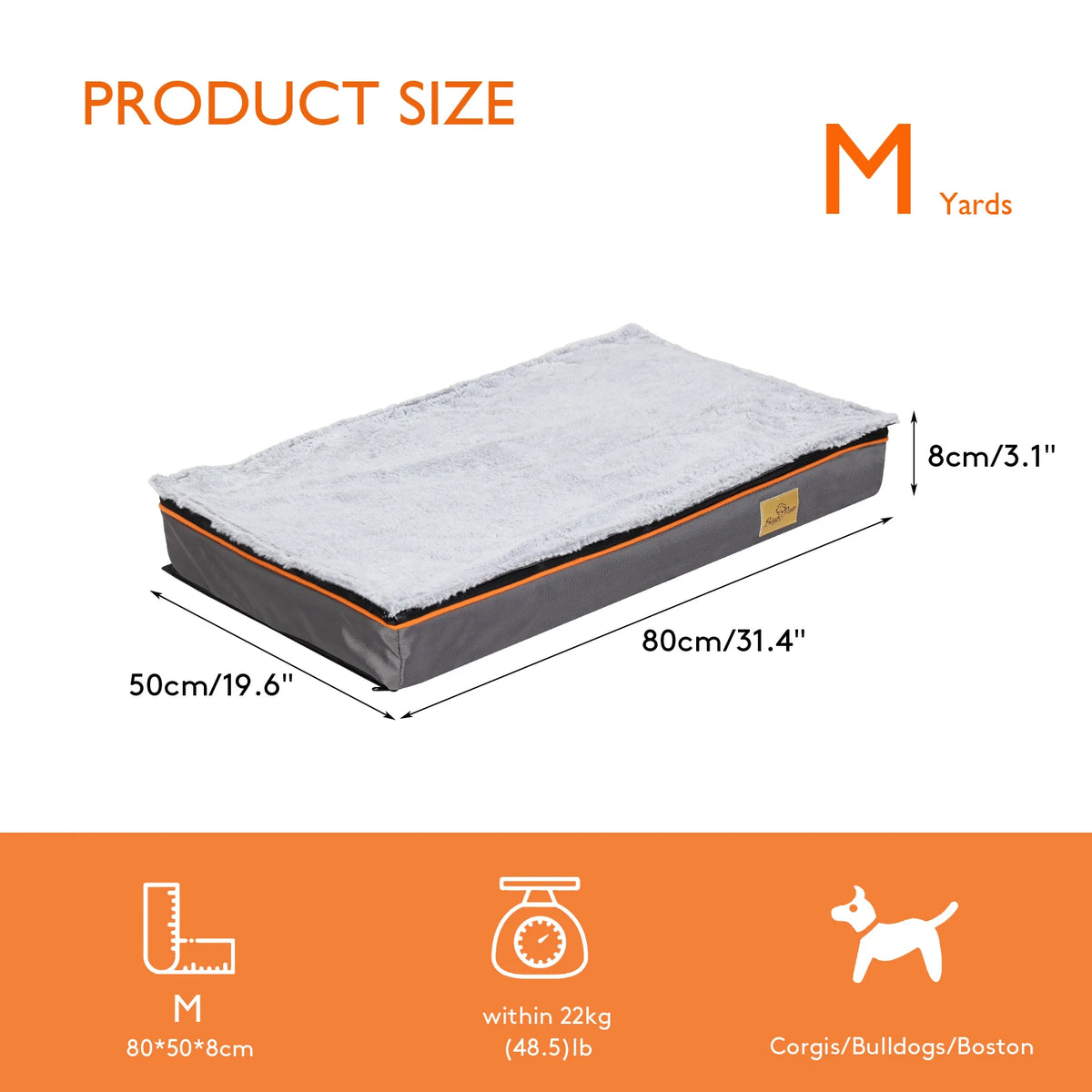 Large I YAN orthopedic dog bed with padded foam cushion and washable cover, designed for comfort and support.