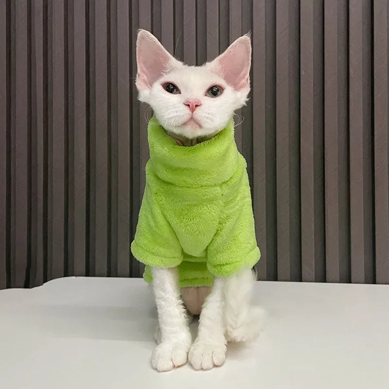 I YAN Sphynx cat sweater and kitten hoodie, stylish pet jumpsuit for Sphinx cats and small dogs, soft and comfortable pet clothing