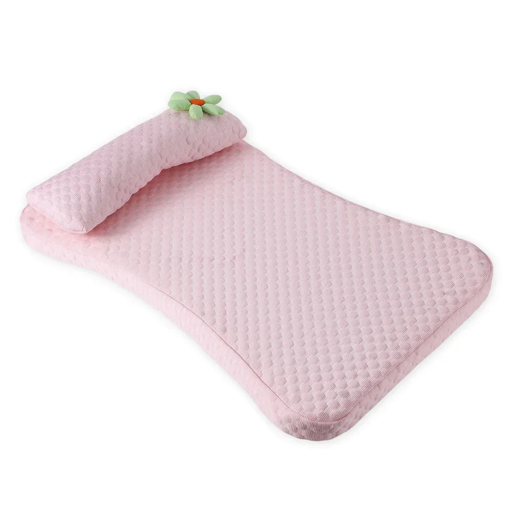 I YAN ice silk dog bed with cooling mat, thickened pet sofa cushion, elastic sponge design, and pillow for medium dogs