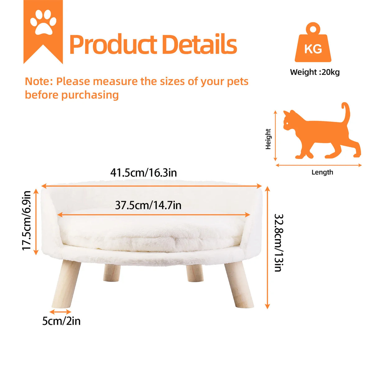 Small pet sofa bed from I YAN with a raised cat chair and removable cushion, ideal as a cozy sleep house for cats and small dogs.