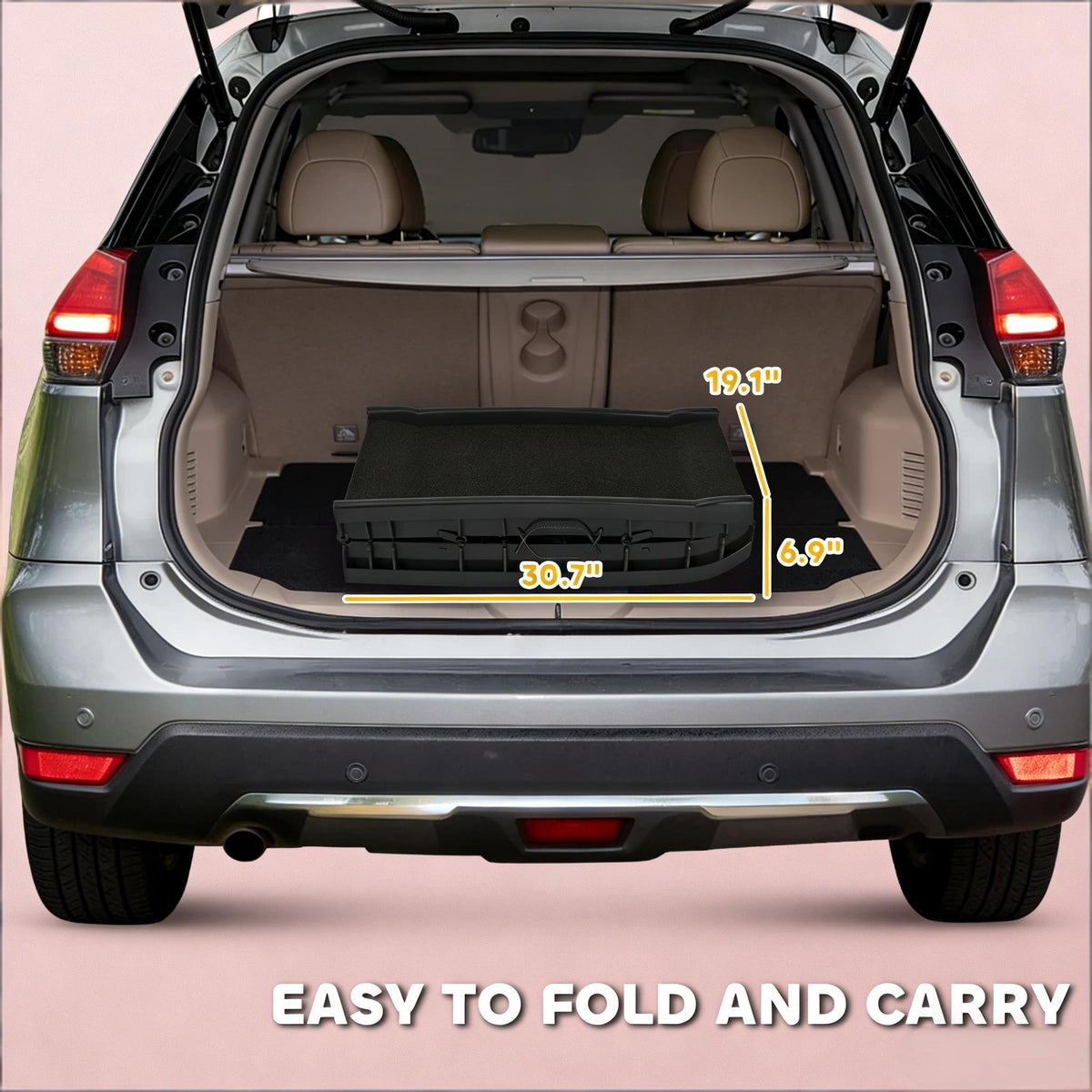 Foldable I YAN dog car ramp with a gentle slope, 61 inches long, designed for SUVs and high beds, shown in a folded position.