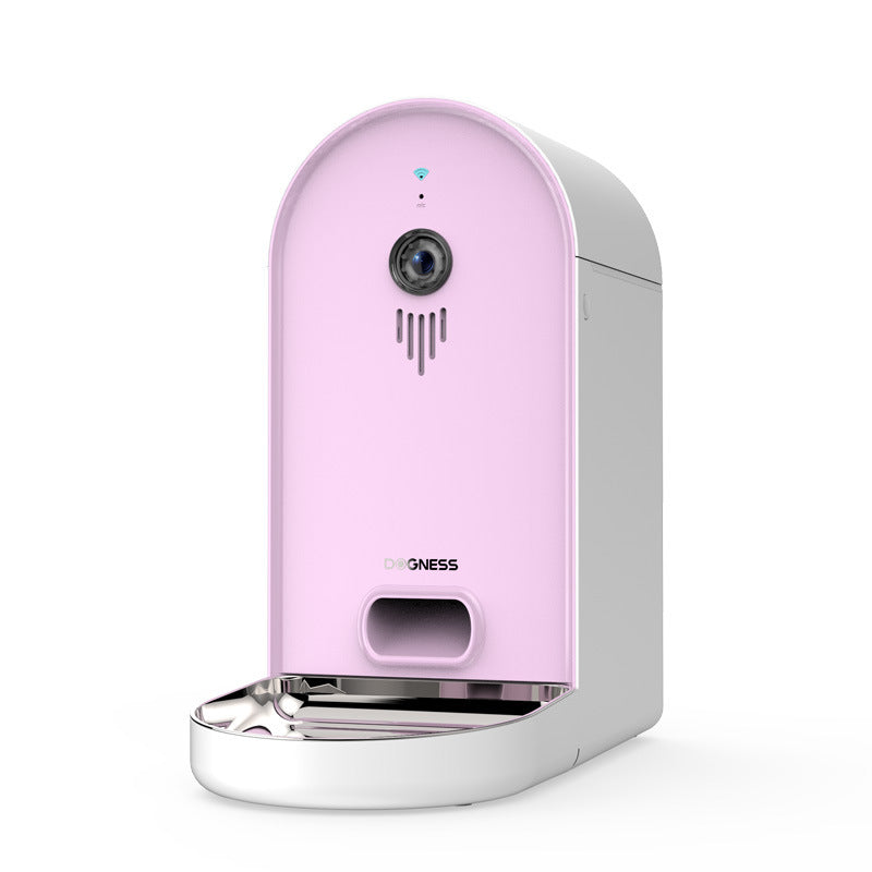 I YAN smart automatic pet feeder with app control, 3.6L or 6L capacity, for feeding dogs and cats, shown with food dispensing tray.