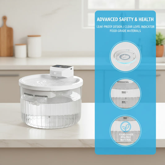 Wireless pet drinking fountain by I YAN, 2000ML capacity with motion sensor, circulating running water for kittens and puppies
