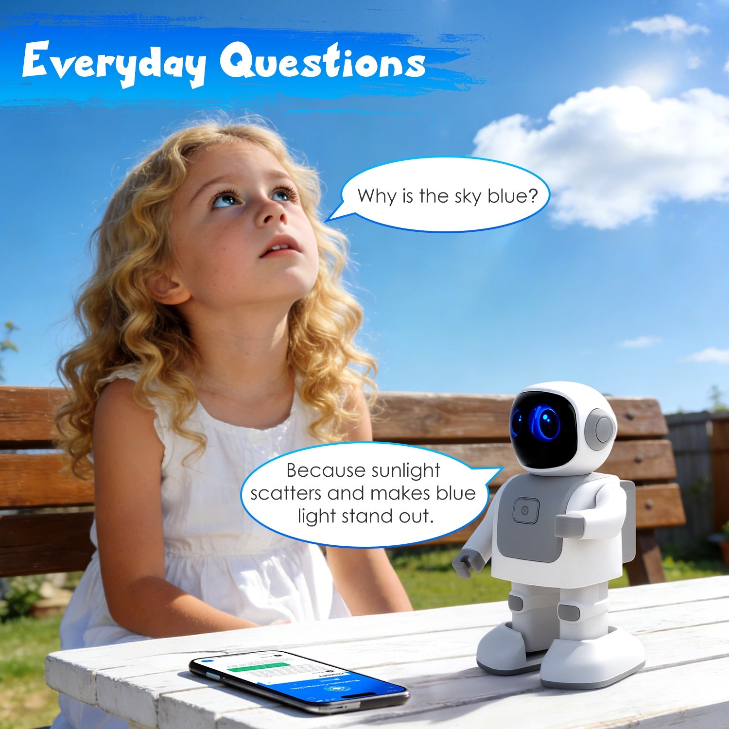 I YAN AI dancing robot toy with Bluetooth music playback and voice assistant features, showcasing its colorful, animated design.