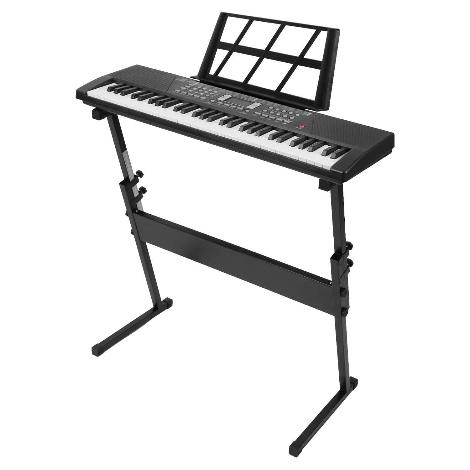 I YAN 61-key digital music keyboard for kids with microphone stand, suitable for children ages 3-12, featuring colorful electronic piano keys.