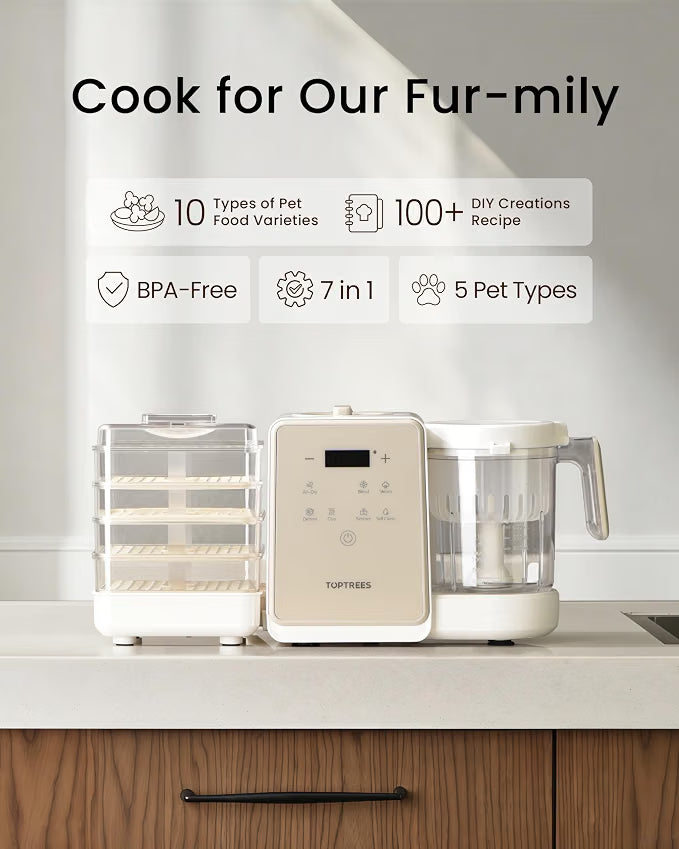 7-in-1 Smart Pet Food Processor | Homemade Fresh Food, Wet Food, Dry Treats & More for Dogs & Cats