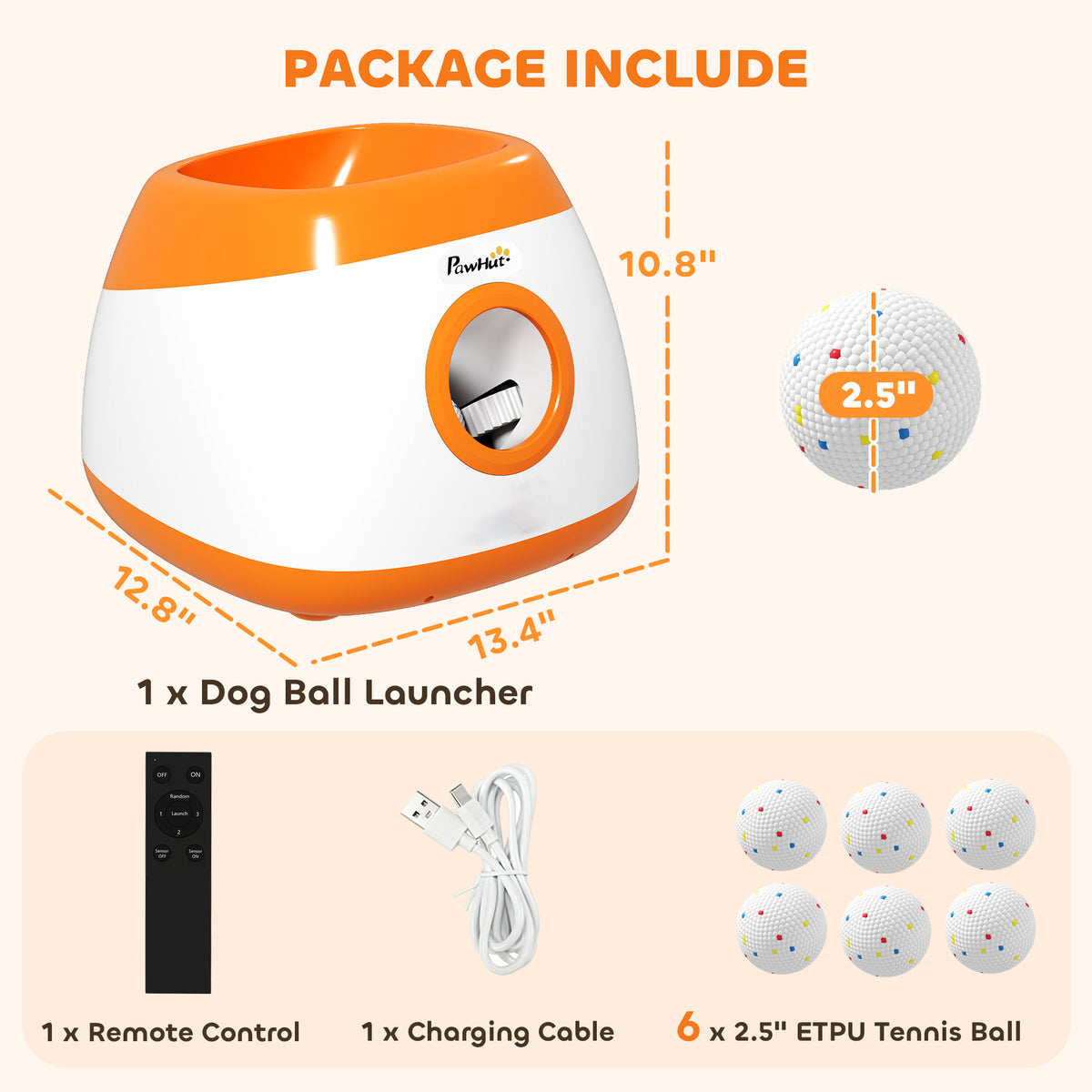 Automatic dog ball launcher by I YAN showing a sleek device with a ball ready to launch for medium and large dogs.