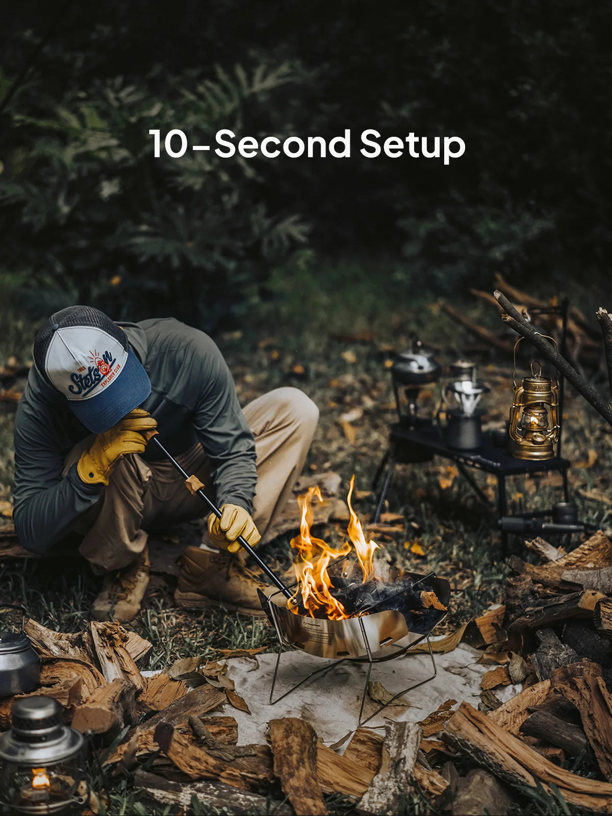 Ultralight Outdoor Foldable Stove Camping Quick-install Wood Stove Fire Pit for Trekking Heating Cooking