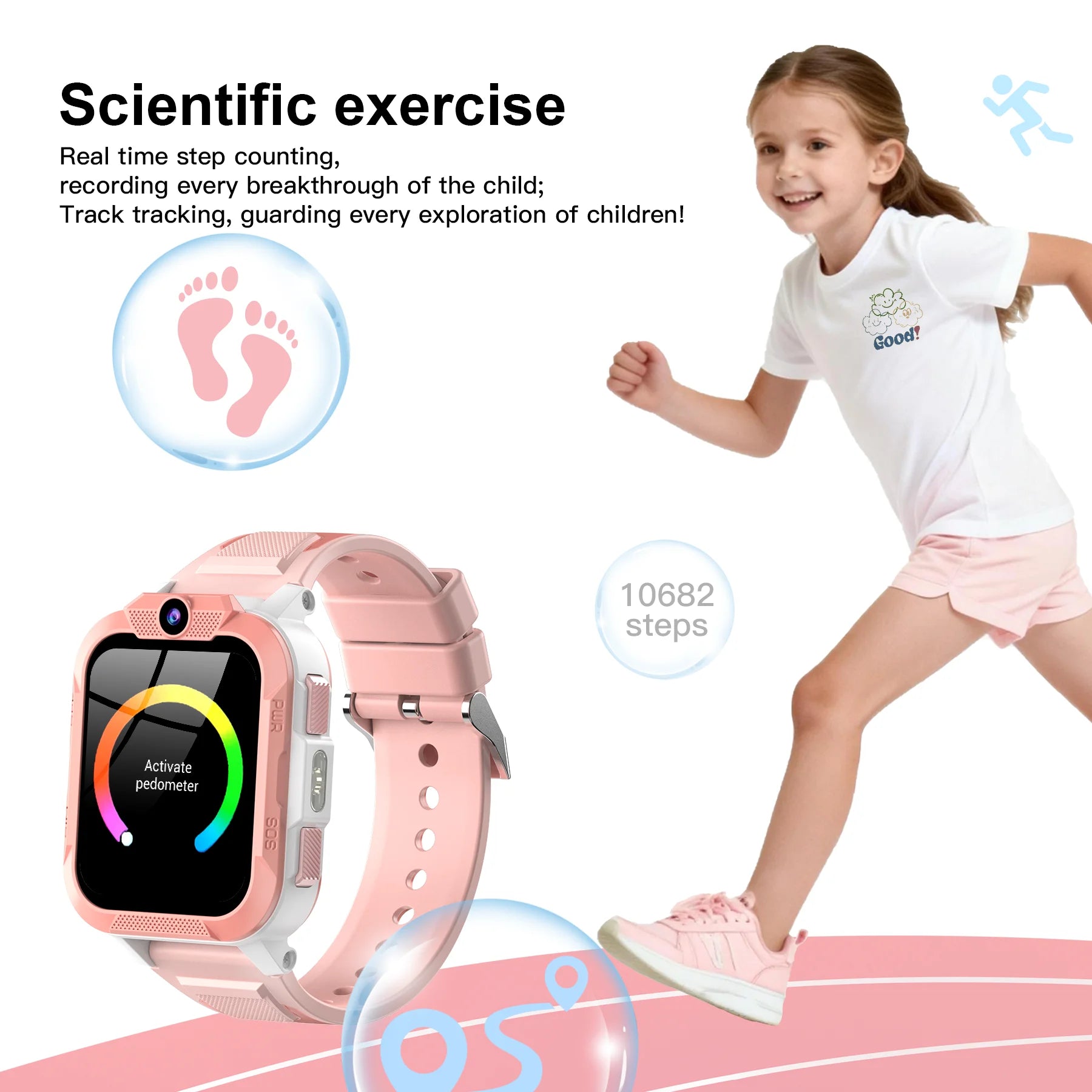 I YAN Z40Pro Kids Smart Watch with waterproof design, GPS tracker, 4G call, SOS button, and digital display for children.