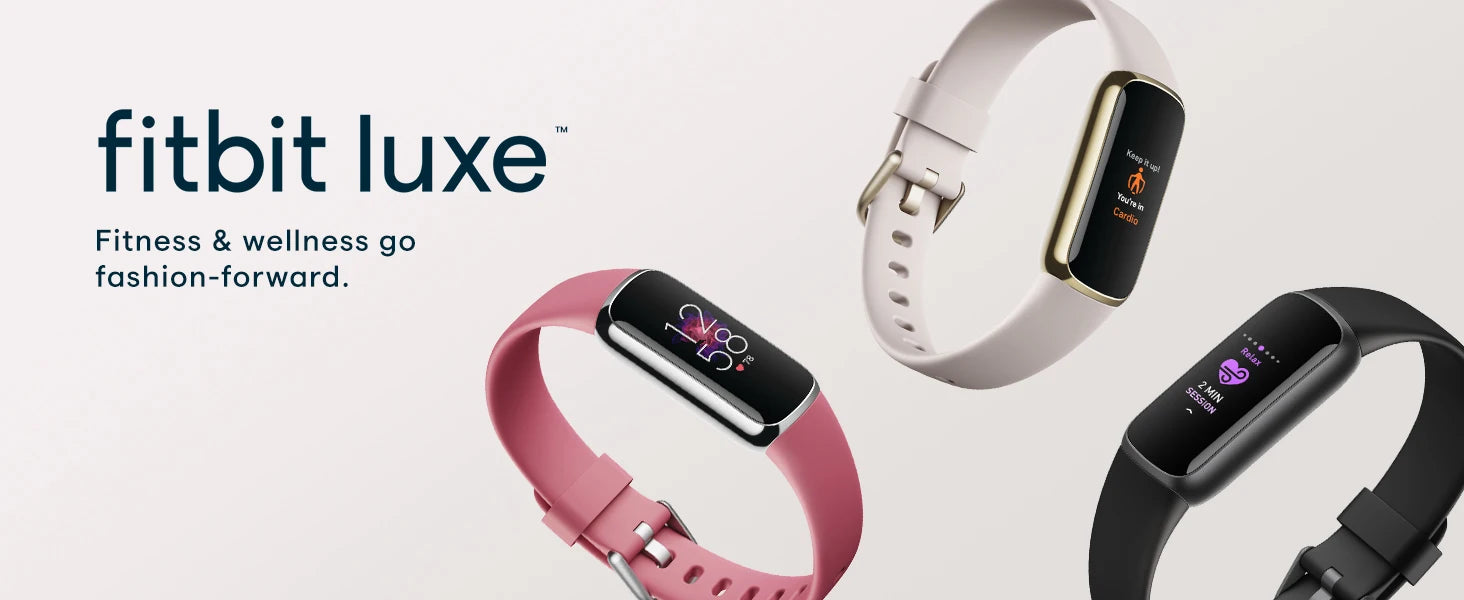 Fitbit Luxe Fitness Tracker AMOLED Screen 24/7 Heart Rate Monitor Sleep SpO2 Stress Tracker Waterproof Smart Bracelet