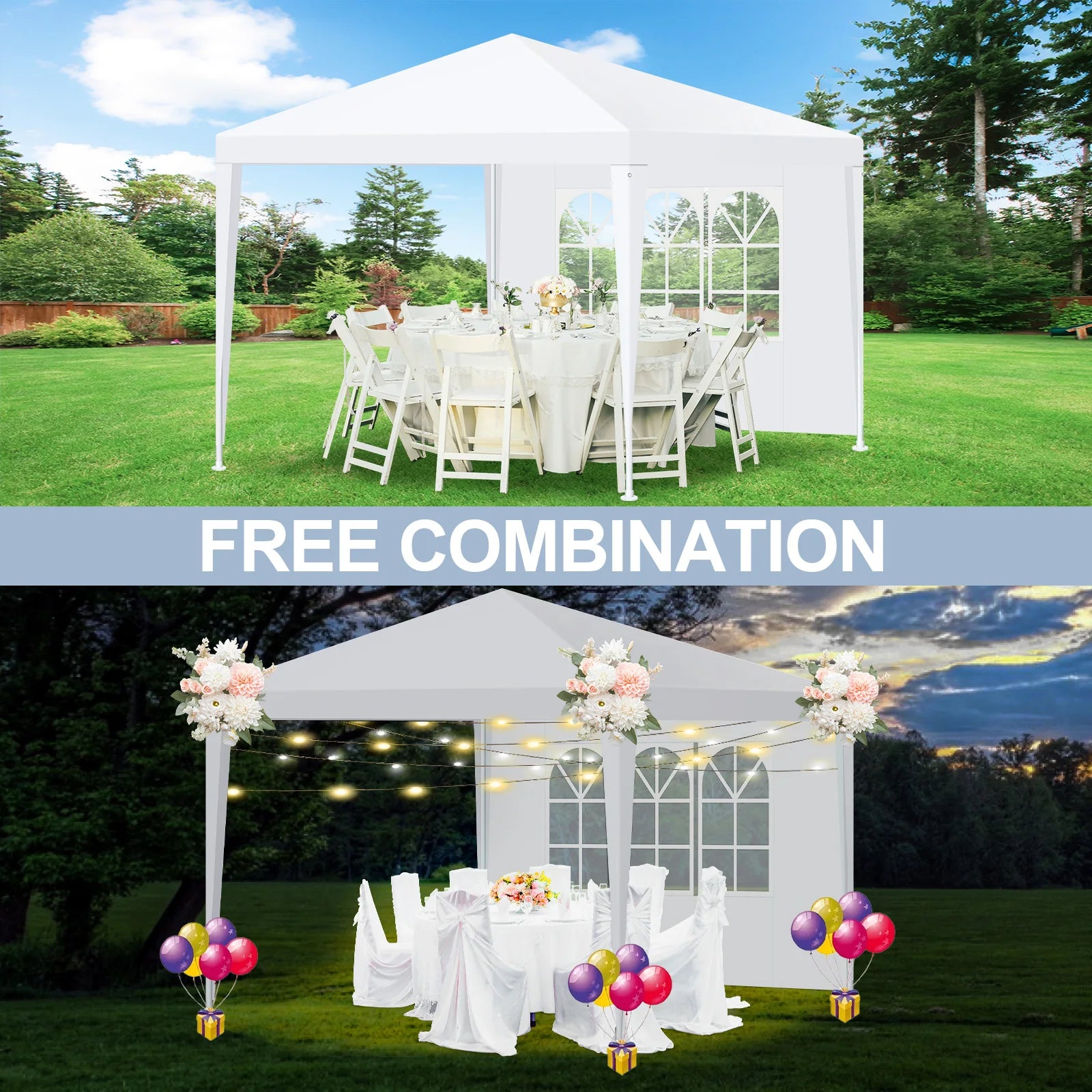 10x10/10x20/10x30ft Party Tent Outdoor Canopy Tent with Removable Sidewalls, Waterproof Party Tents for Parties,Wedding Events,BBQ