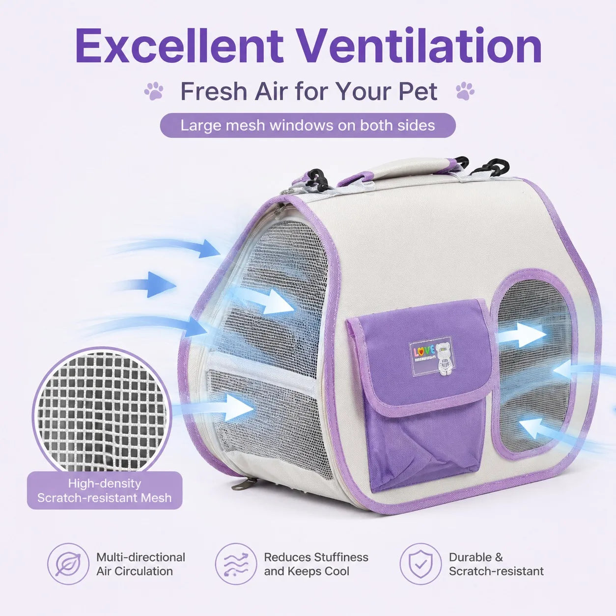 Stylish Breathable Cat Carrier Bag Portable Pet Travel Handbag with Clear Window Space Capsule Bubble Bag for Small Dogs Cats Outdoor