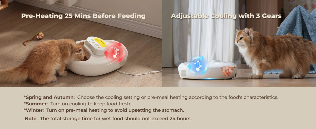 Robotail smart automatic cat feeder with refrigerated and heated wet food dispenser, app-controlled, from I YAN.