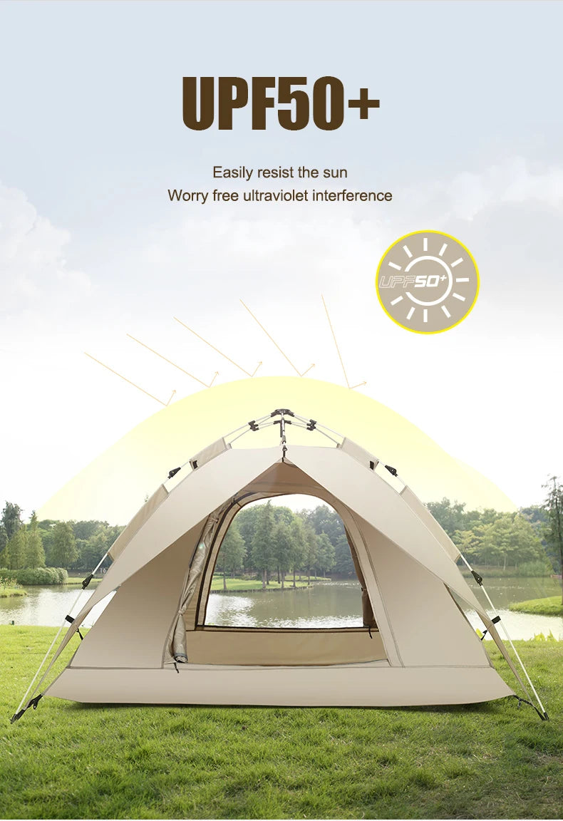 GOLDEN CAMEL 4 Person Camping Tents Travel Outdoor One-touch Tent Sun Protection Automatic Beach Tent Camping Equipment 텐트