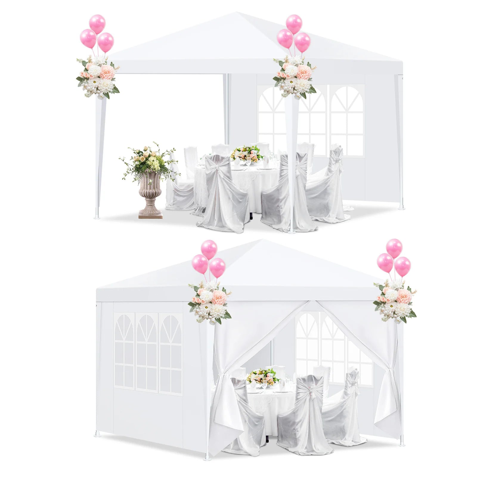 10x10/10x20/10x30ft Party Tent Outdoor Canopy Tent with Removable Sidewalls, Waterproof Party Tents for Parties,Wedding Events,BBQ