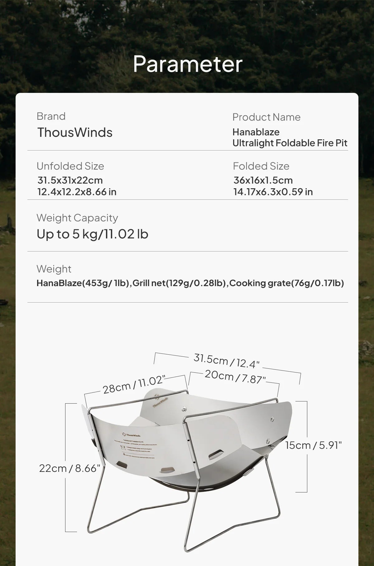 Ultralight Outdoor Foldable Stove Camping Quick-install Wood Stove Fire Pit for Trekking Heating Cooking