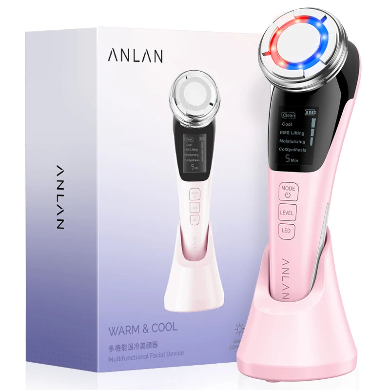 ANLAN EMS Facial Massager Microcurrent Face Lifting Massage Hot Cold Compress Deep Cleansing Facial Care Beauty Device