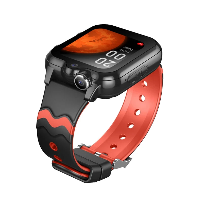 Wonlex Kids 4G Smart Watch with dual camera, GPS, SOS, and WhatsApp, suitable for children, featuring a colorful display and Android 8.1.