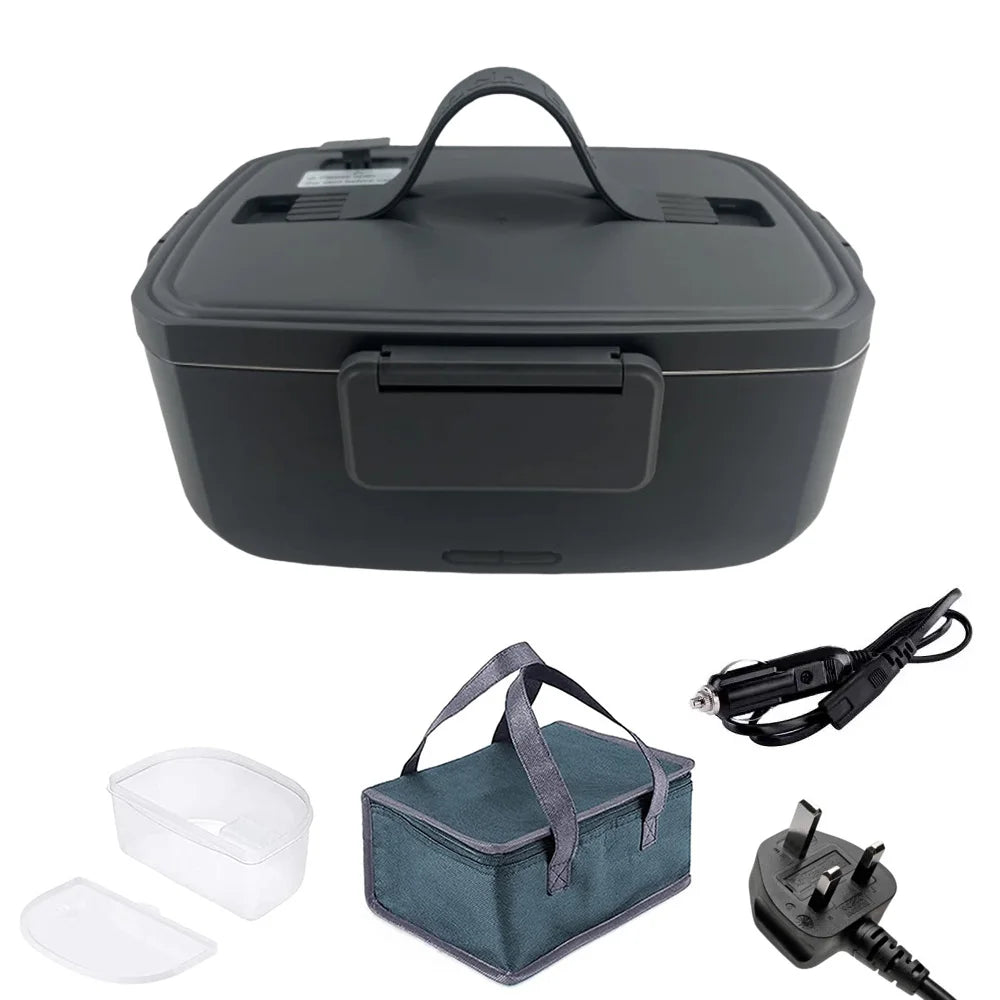 2L Electric Lunch Box 304 Stainless Steel No Water Needed Portable Food Warmer Automatic Heating Meal Container for Office Home