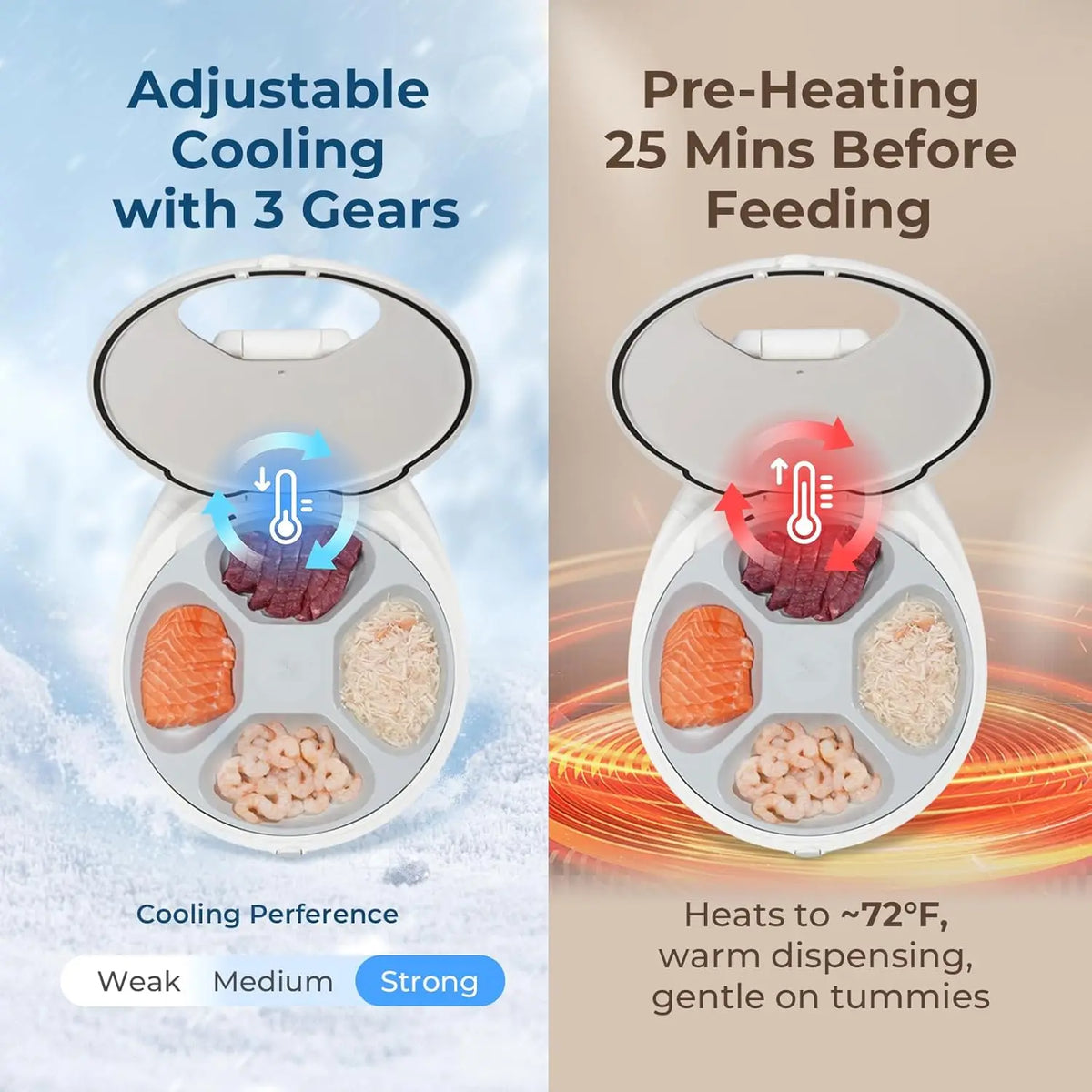 Robotail Smart Automatic Cat Feeder by I YAN with refrigerated and heated wet food dispenser, app-controlled for easy feeding.