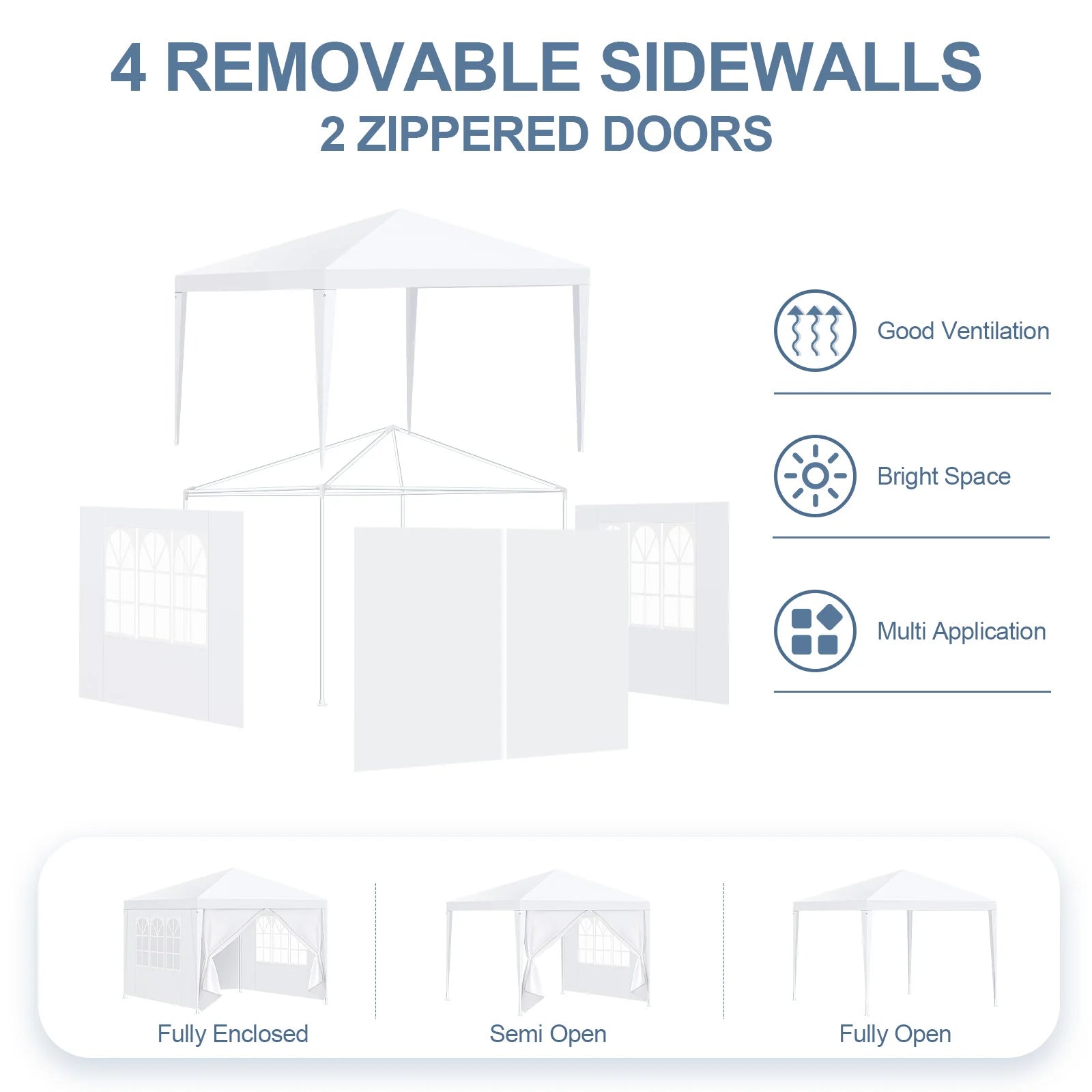 10x10/10x20/10x30ft Party Tent Outdoor Canopy Tent with Removable Sidewalls, Waterproof Party Tents for Parties,Wedding Events,BBQ