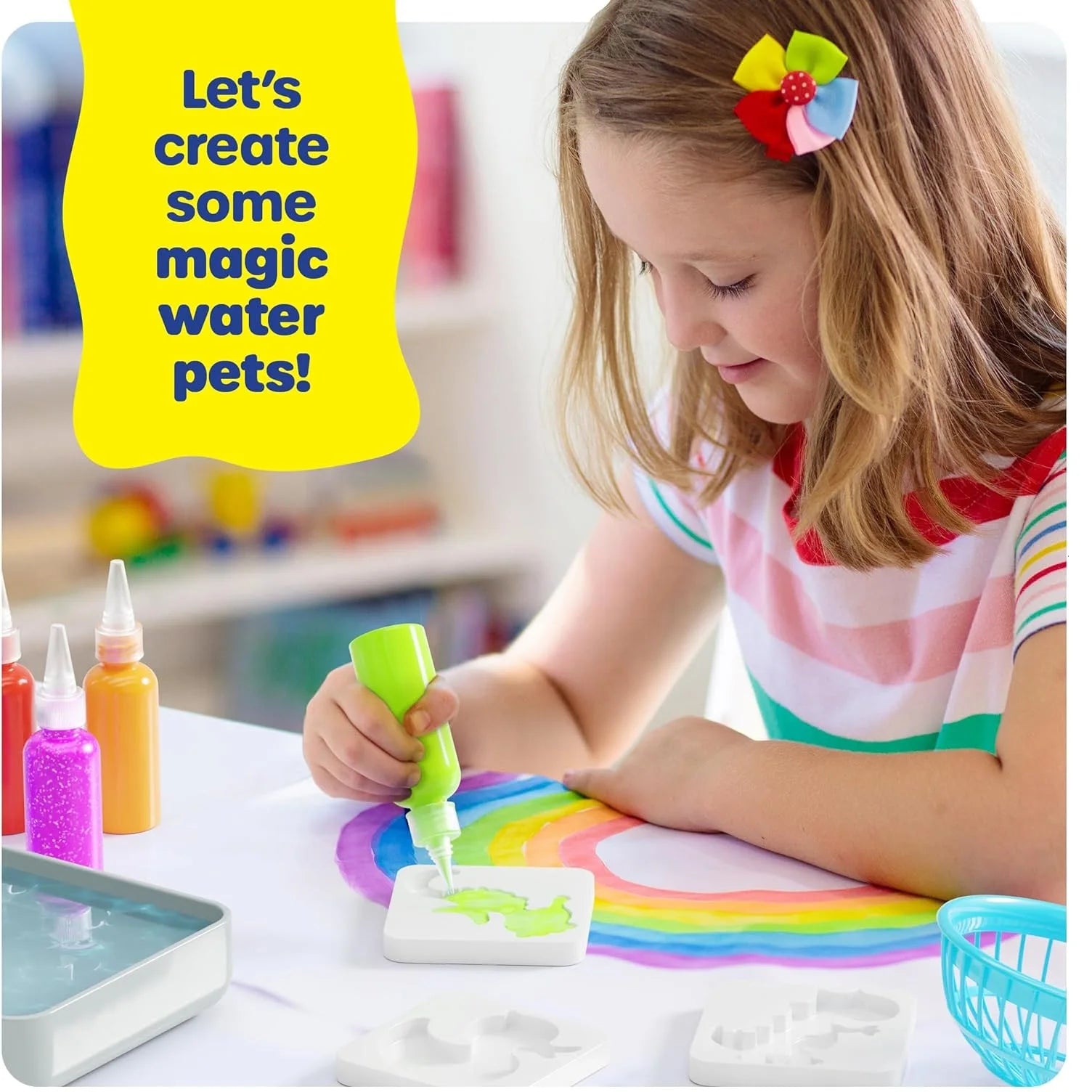 Kiditos Magic Water Elf Toy Kit by I YAN with colorful gel squishies, molds, and water pets for kids ages 3+ in a fun DIY craft set.