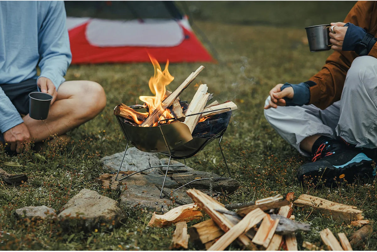 Ultralight Outdoor Foldable Stove Camping Quick-install Wood Stove Fire Pit for Trekking Heating Cooking