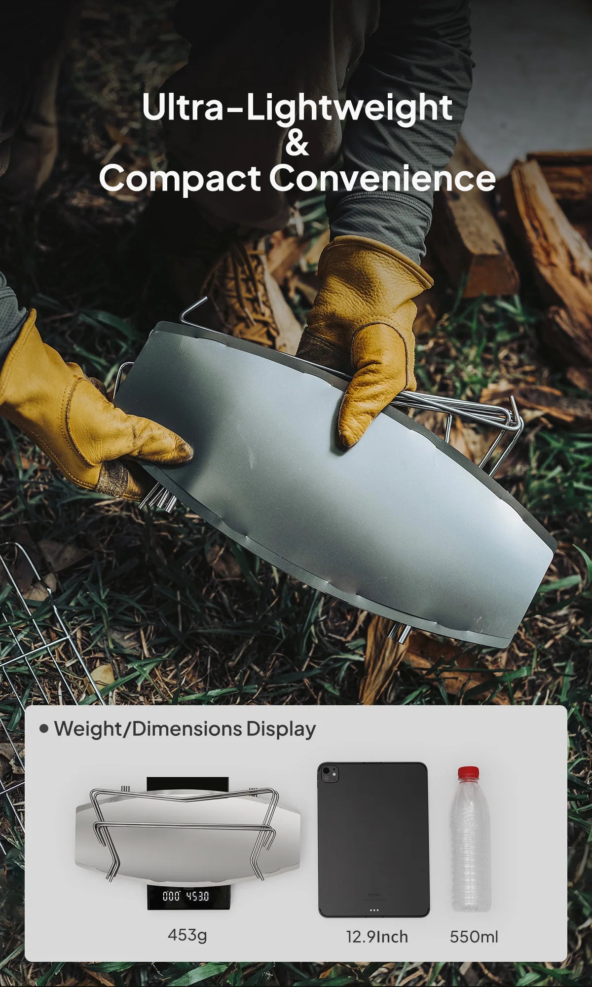 Ultralight Outdoor Foldable Stove Camping Quick-install Wood Stove Fire Pit for Trekking Heating Cooking