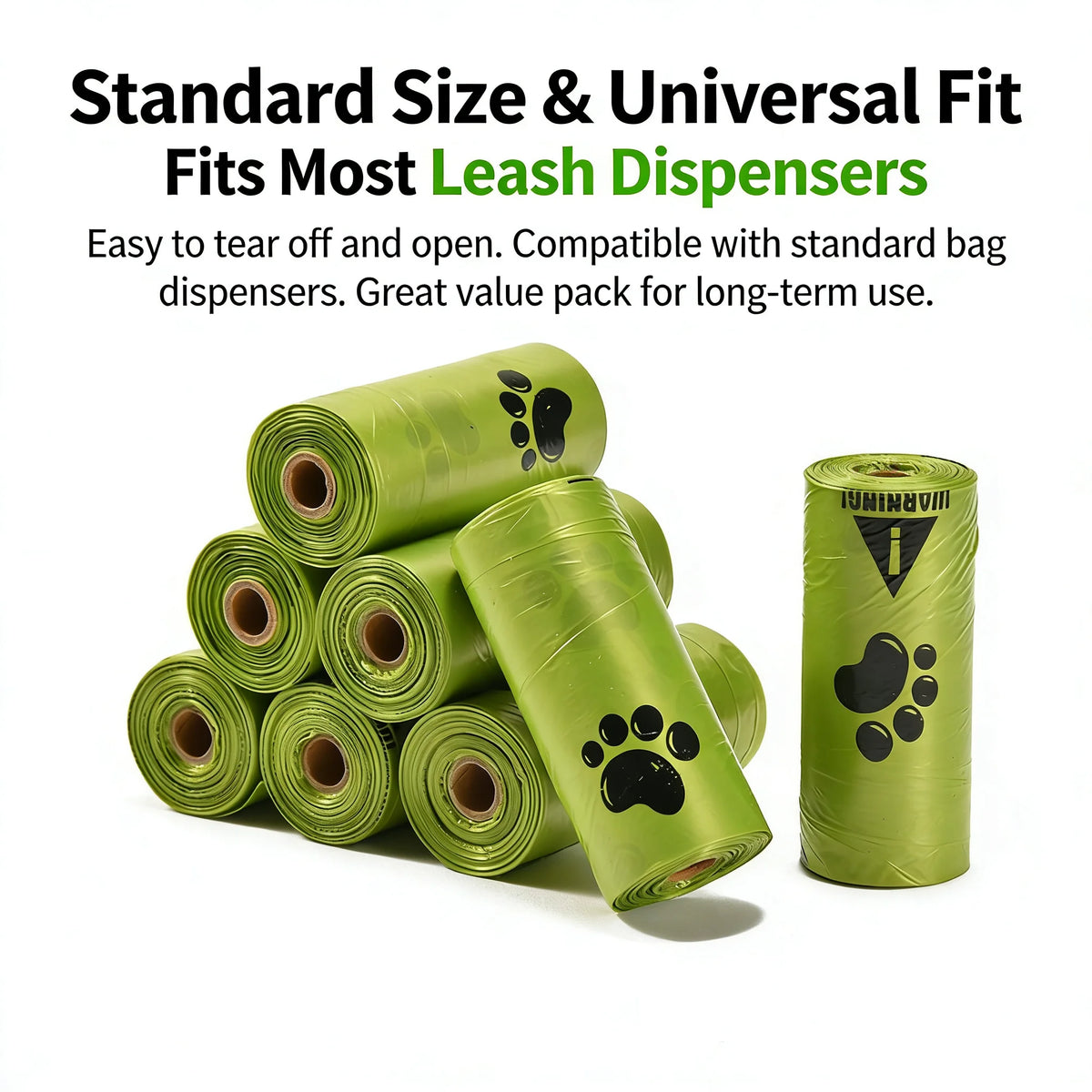 Eco-friendly I YAN dog poop bags made of leak-proof EPI material, extra thick, unscented pet waste bags for outdoor dog walking.