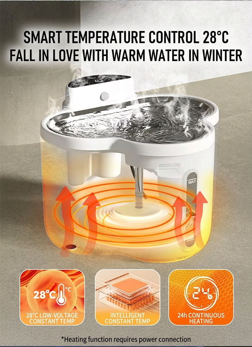 Smart Pet Water Fountain Heater - 28°C Constant Temperature