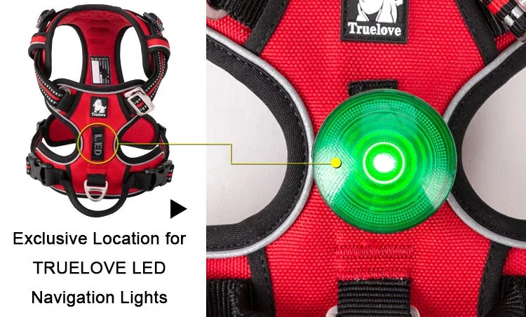 Reflective nylon dog harness by I YAN, adjustable no-pull vest for medium to large dogs, suitable for walking and running.
