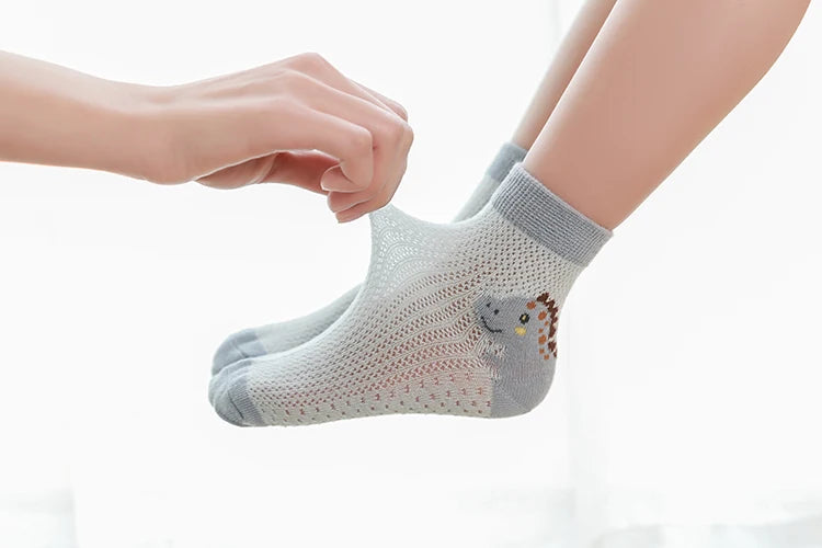 5Pairs/lot Summer Spring Baby Socks Cotton Animal Cartoon Cute Kids Socks Mesh Thin Lovely Colorful Socks