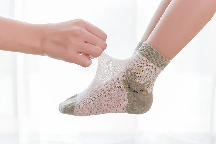 5Pairs/lot Summer Spring Baby Socks Cotton Animal Cartoon Cute Kids Socks Mesh Thin Lovely Colorful Socks