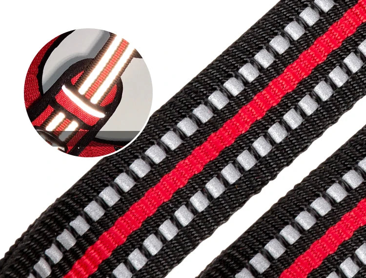 Reflective nylon dog harness by I YAN, adjustable no-pull design for medium to large dogs, ideal for walking and safety.