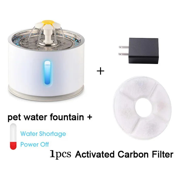 2.4L Automatic Cat Water Fountain Water level Window LED Electric Mute Water Feeder Dog Pet Drinker Bowl Pet Drinking Dispenser