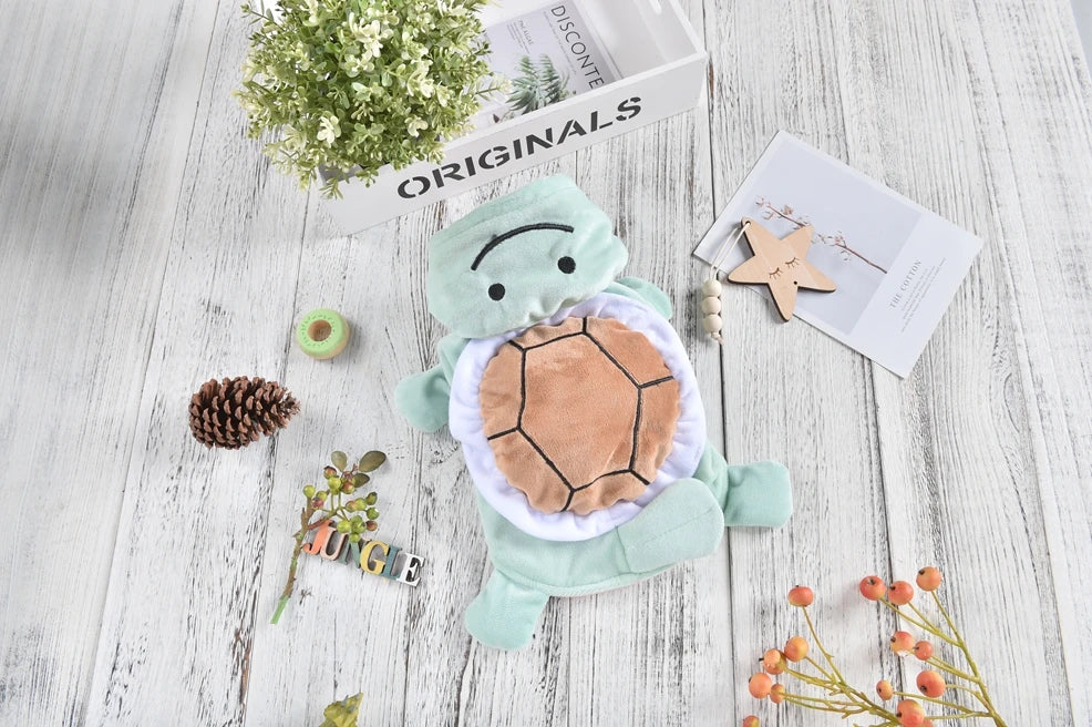 Green Happy Turtle Halloween Pet Dog Clothing For Small Puppy Cat Hood Two Legs Winter Warm Doggie Outfit Hoodie Apparel Jackets