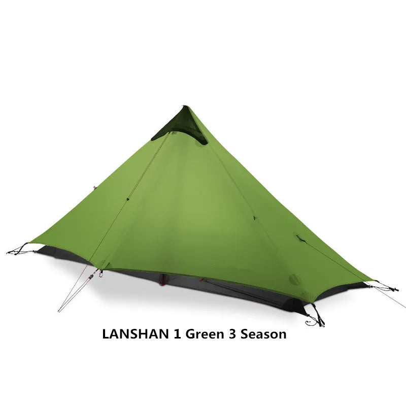 1 Person Oudoor Ultralight Camping Tent Single Man 3 Season Professional 15D Silnylon Rodless Tent
