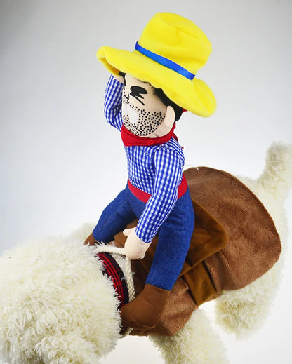 Pet Costume Dog Costume Pet Suit Cowboy Rider Style Dog Carrying Costume for Small Medium Large Dogs  Halloween Clothes