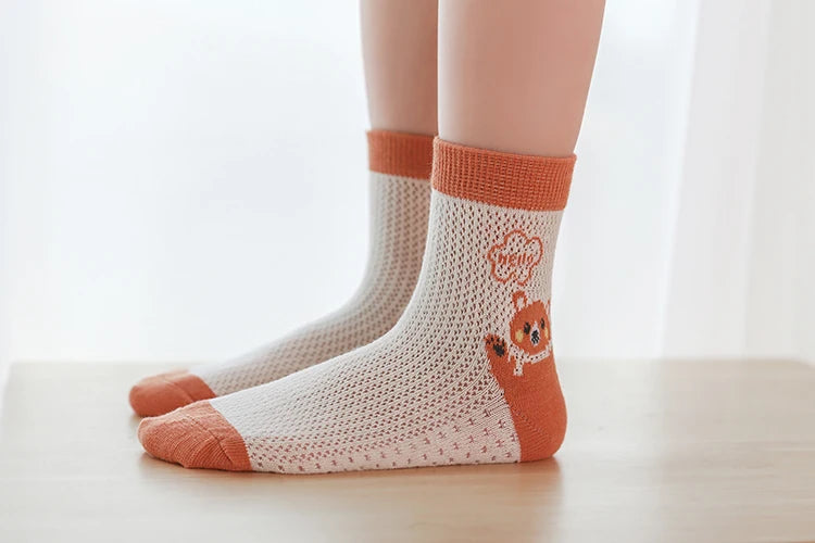 5Pairs/lot Summer Spring Baby Socks Cotton Animal Cartoon Cute Kids Socks Mesh Thin Lovely Colorful Socks