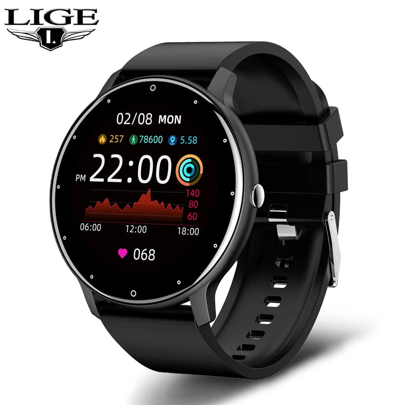 LIGE 2026 Smart watch Ladies Full touch Screen Sports Fitness watch IP67 waterproof Bluetooth For Android iOS Smart watch Female