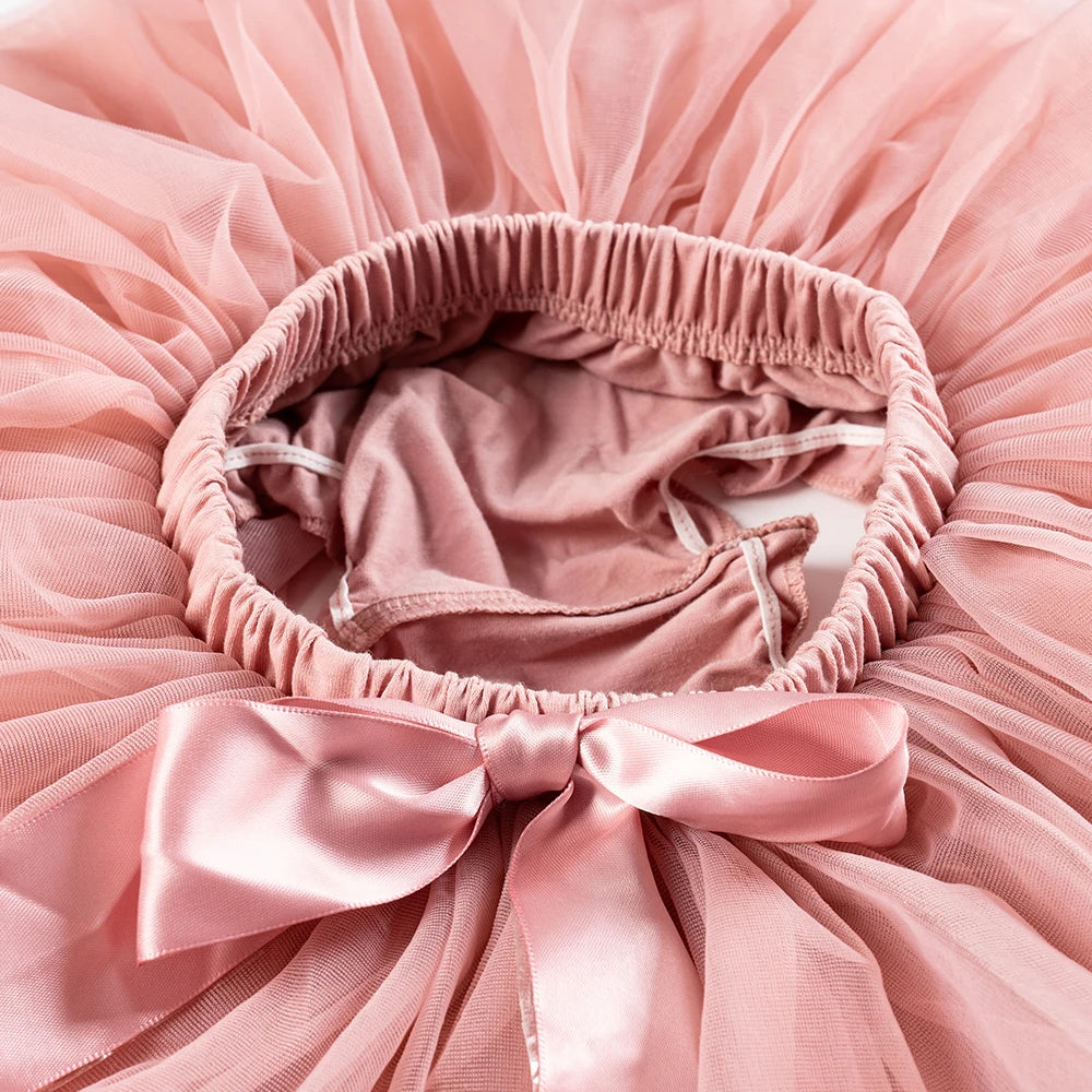 Baby Girls Tulle Tutu Bloomers Infant Newborn Diapers Cover 2pcs Short Skirts+Headband Set Girls Skirts Rainbow Baby Skirt