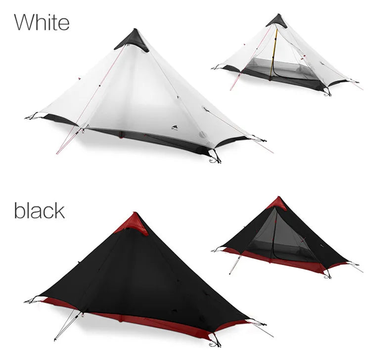 1 Person Oudoor Ultralight Camping Tent Single Man 3 Season Professional 15D Silnylon Rodless Tent