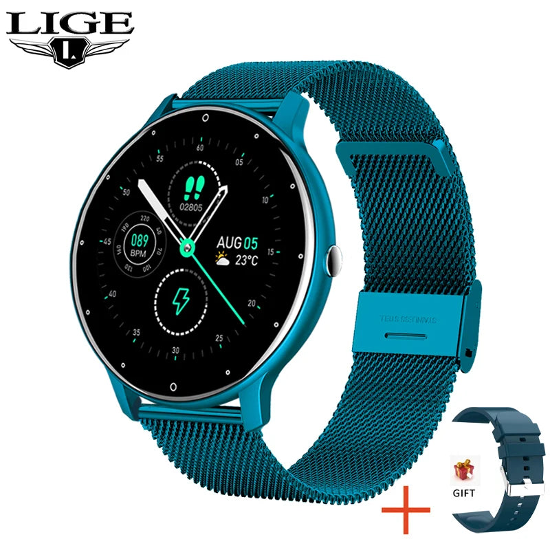 LIGE 2026 Smart watch Ladies Full touch Screen Sports Fitness watch IP67 waterproof Bluetooth For Android iOS Smart watch Female