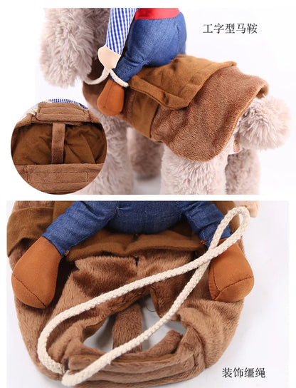 Pet Costume Dog Costume Pet Suit Cowboy Rider Style Dog Carrying Costume for Small Medium Large Dogs  Halloween Clothes
