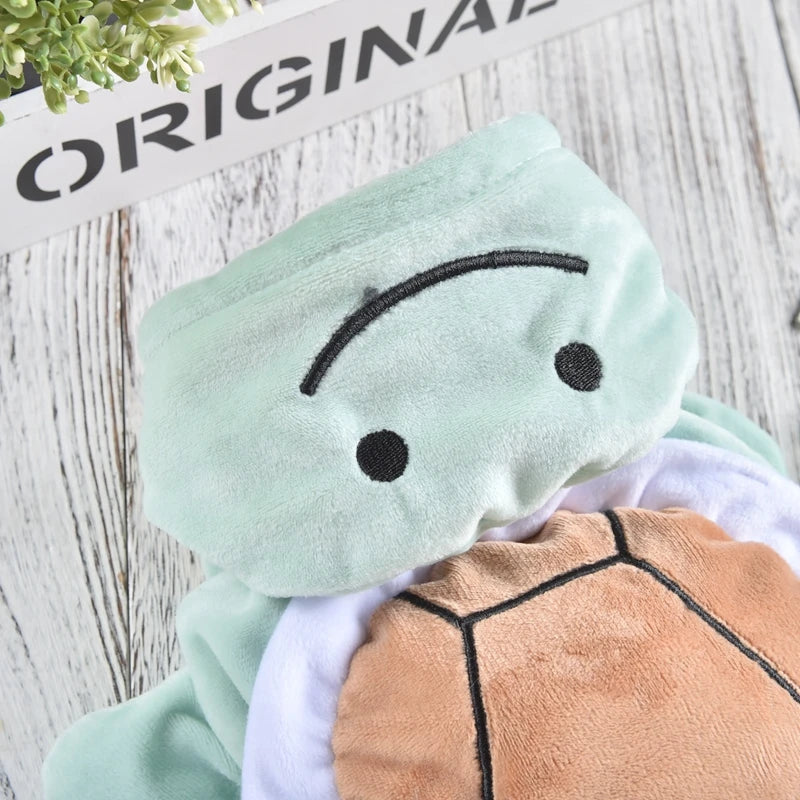 Green Happy Turtle Halloween Pet Dog Clothing For Small Puppy Cat Hood Two Legs Winter Warm Doggie Outfit Hoodie Apparel Jackets