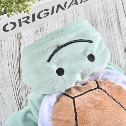 Green Happy Turtle Halloween Pet Dog Clothing For Small Puppy Cat Hood Two Legs Winter Warm Doggie Outfit Hoodie Apparel Jackets