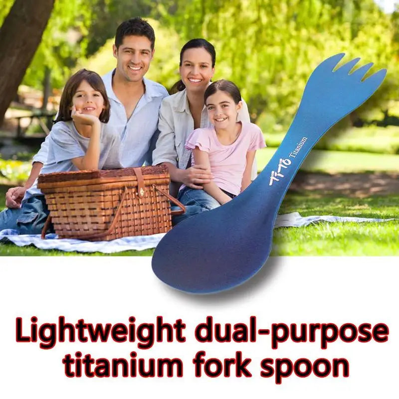 Titanium Spork Spoon Ultralight Cookware for Outdoor Camping Picnic Accessories Portable Hiking Travel 2 in 1 Tableware M5Z1