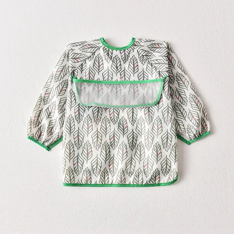 Baby Waterproof Bibs Long Sleeve Pocket Infant Cute Colorful Cartoon Printing Feeding Burp Cloths Baby Eating Accessories