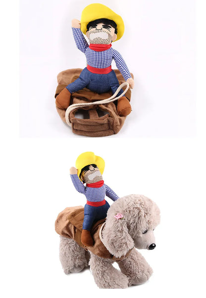 Pet Costume Dog Costume Pet Suit Cowboy Rider Style Dog Carrying Costume for Small Medium Large Dogs  Halloween Clothes